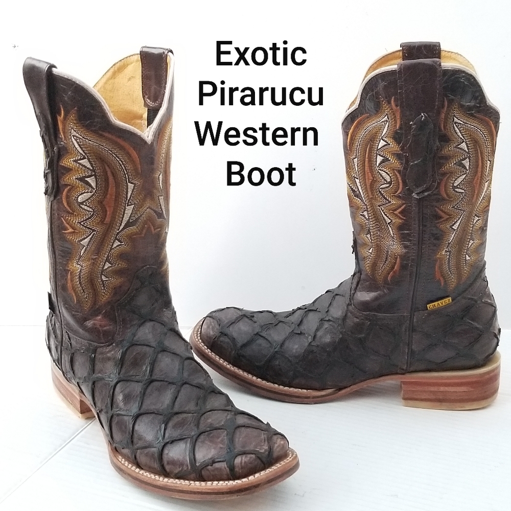 Chavez Exotic Pirarucu Western Boots